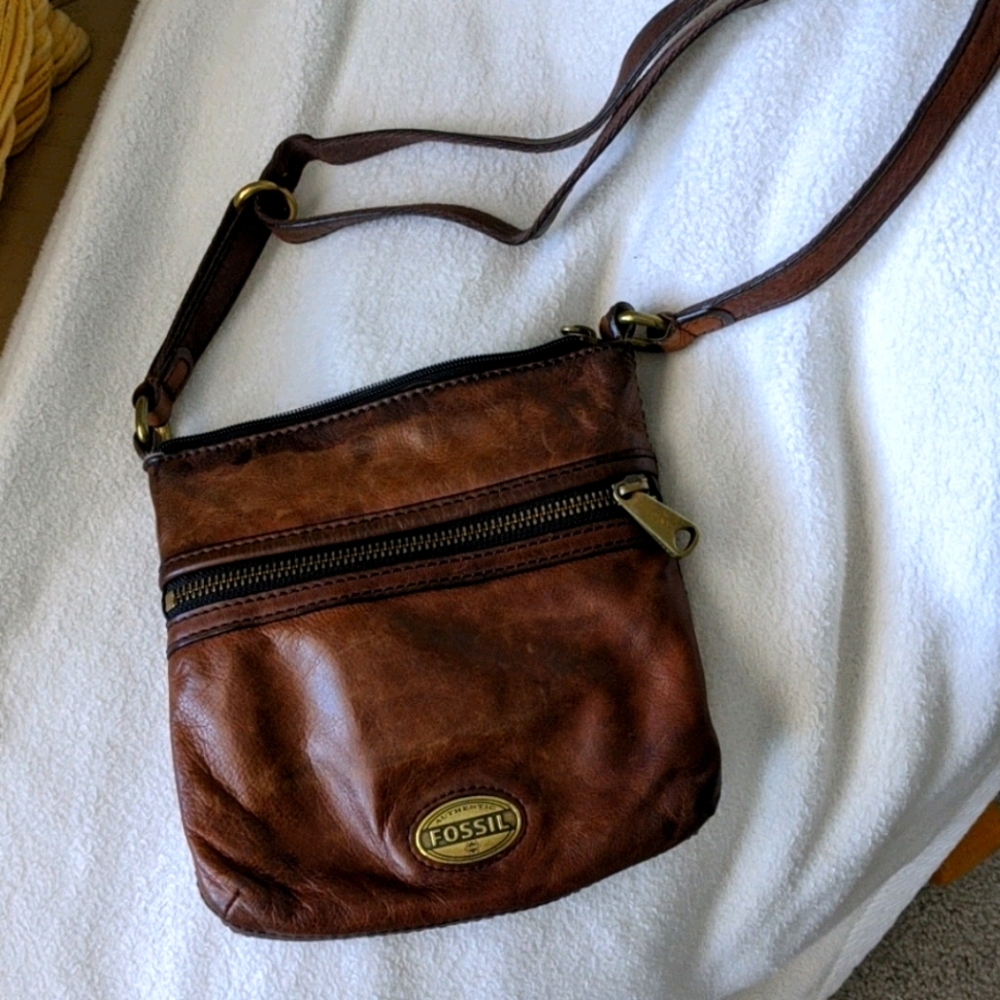 Fossil Leather Small Crossbody Bag